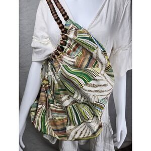 Amici Accessories Large Handbag Boho Bag‎ Tote Large Beaded Handles